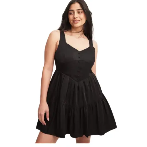 [101989] Vestido Wild Fable C Negro  T XL