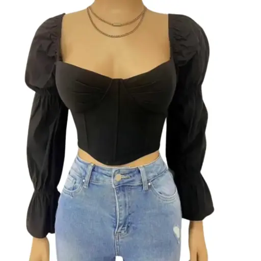 [011016] Crop top et elet C Negro T M