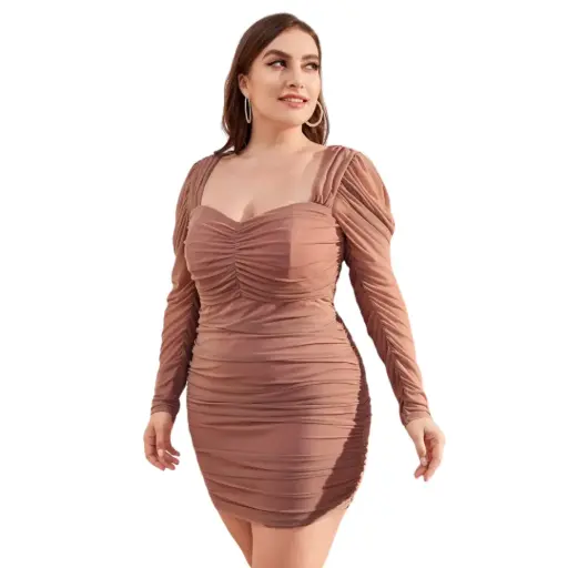 [113191] Vestido Fashion Nova C Cafe claro T 1X