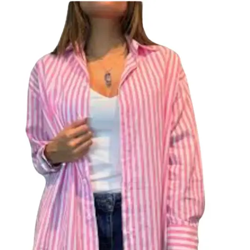 [011075] Blusa A new day C Blanco- rosa fluorencente T XS