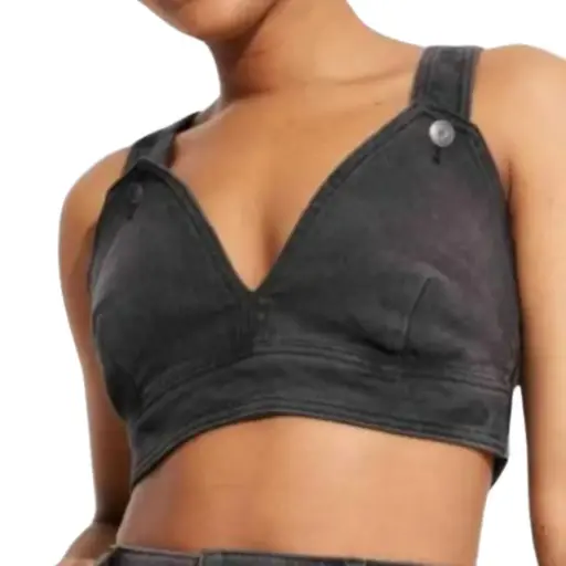[011090] Crop top de mezclilla Wild fable C Negro T XXS