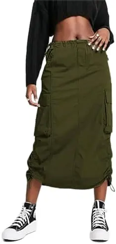 [011112] Falda Wild fable C verde militar T XL