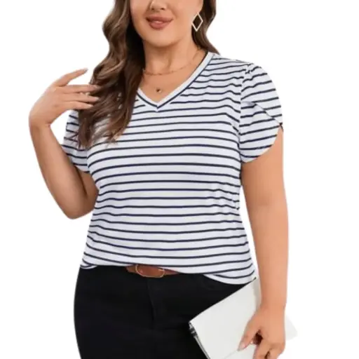 [667486] Playera CAP C Azul-Rayado T XXL 