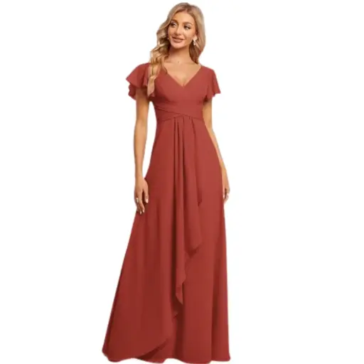 [643388] Vestido Azazie C Ladrillo T 6