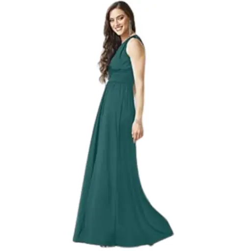 [138219] Vestido Azazie C Verde Pino T 8