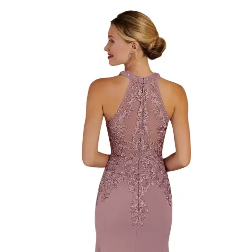 [627105] Vestido Azazie Bordado C Rosa Palo T 14