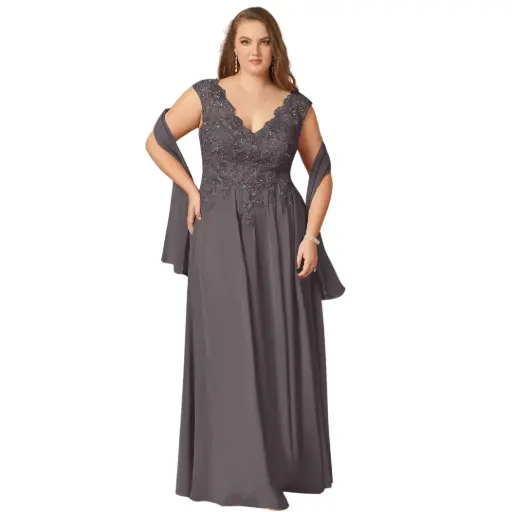 [70009] Vestido Azazie C Gris T 20