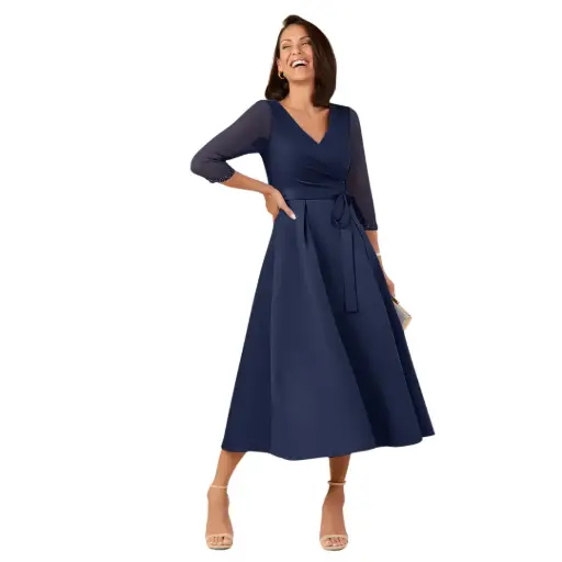 [10039] Vestido Azazie C Azul grisaseo T 16