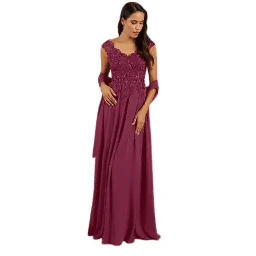 [93250] Vestido Azazie C Guinda T 10