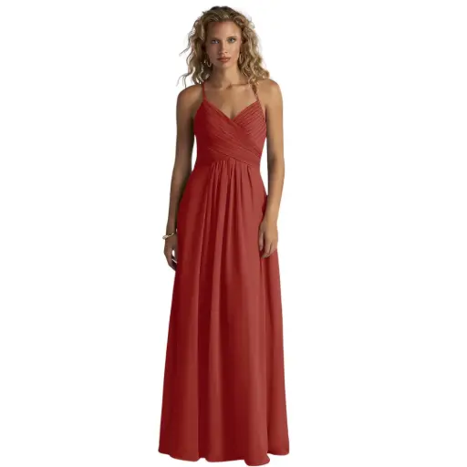 [129395] Vestido Azazie C Rojo T 4