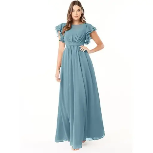 [121483] Vestido Azazie C Azul T 12
