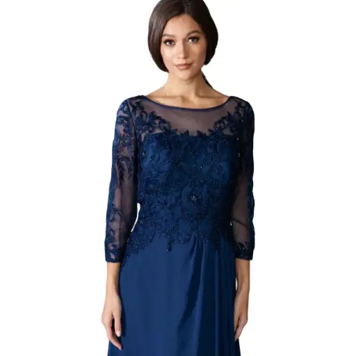 [011206] Vestido Azazie C Azul Marino T 28