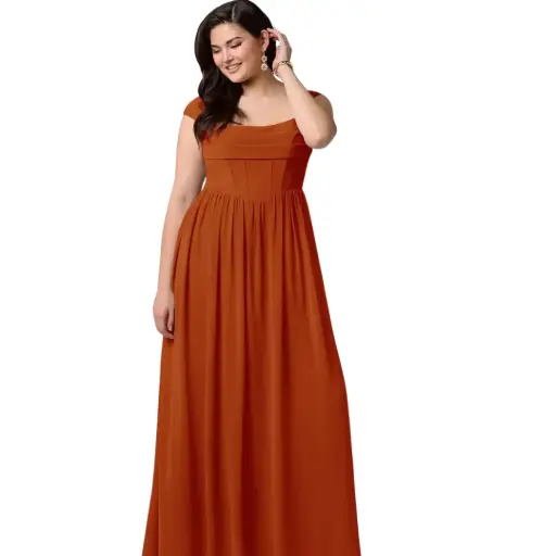 [18563] Vestido Azazie C Naranja T 14
