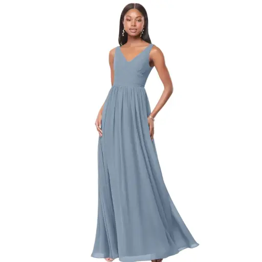 [035189] Vestido Azazie C Azul cenizo T XXL