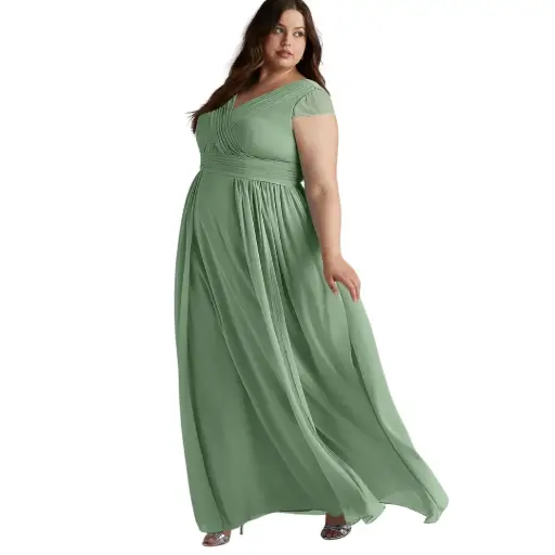 [480036] Vestido Azazie C Verde olivo T 5X