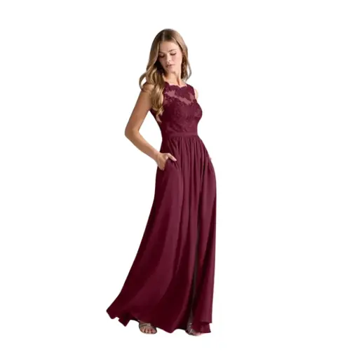 [953939] Vestido Azazie C Vino T XL