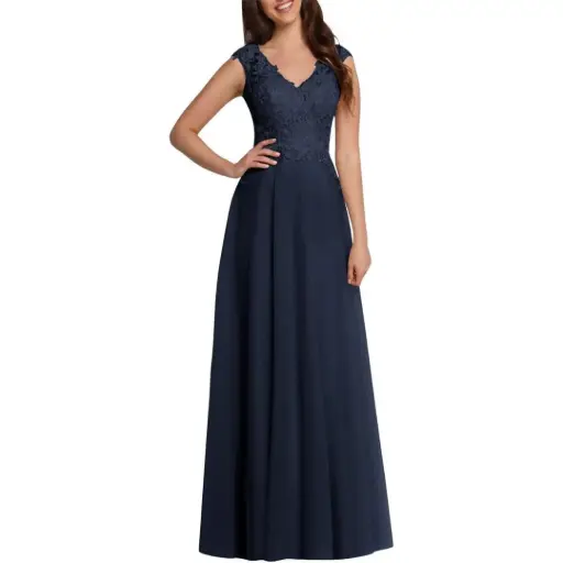 [701871] Vestido Azazie C Azul marino T L
