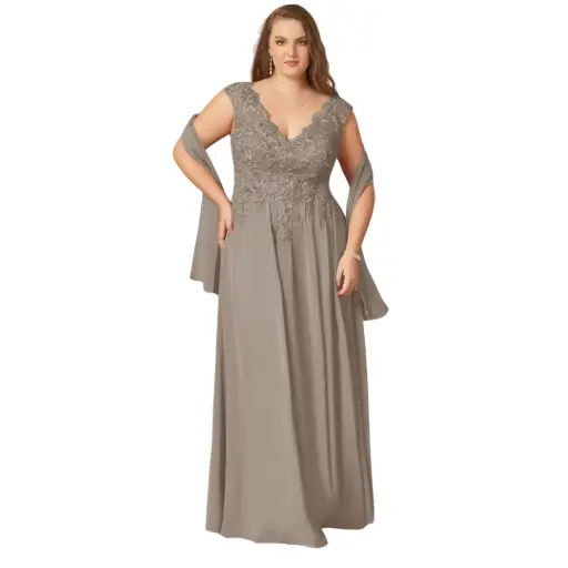 [372989] Vestido Azazie C Gris T XXXL