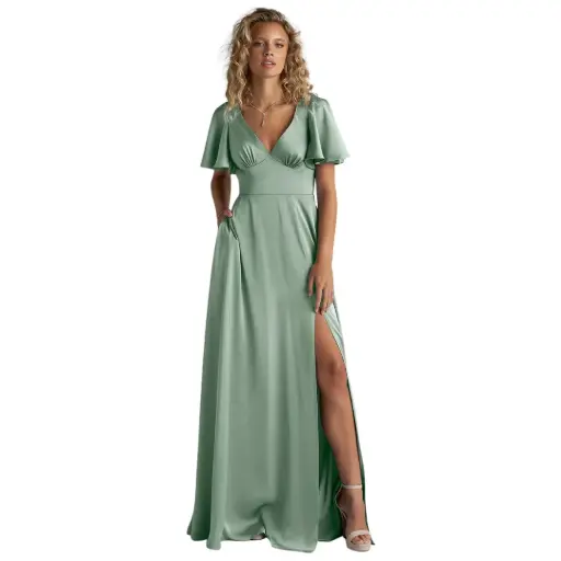 [011216] Vestido Azazie C Verde olivo T XXXL
