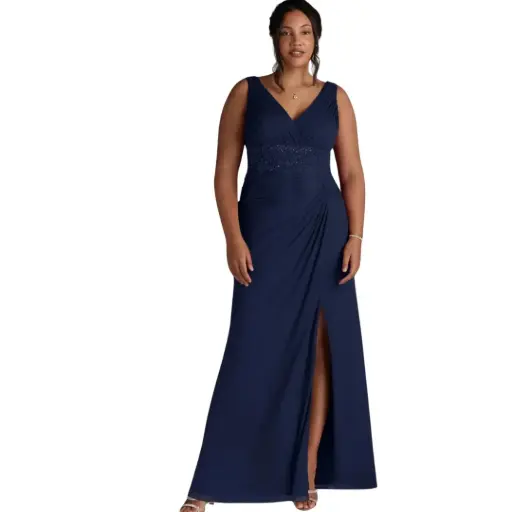 [011219] Vestido Azazie C Azul marino T XL