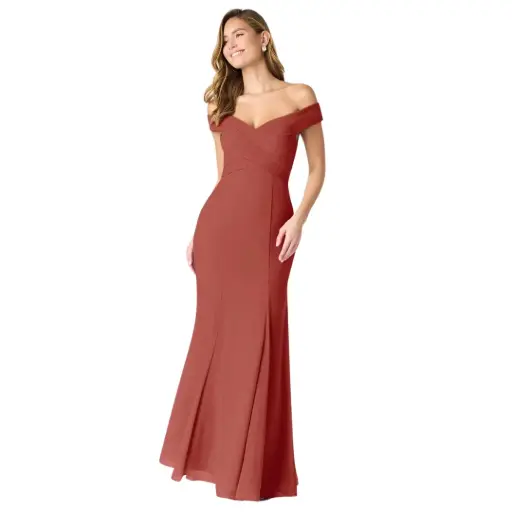 [004841] Vestido Azazie C Terracota T M
