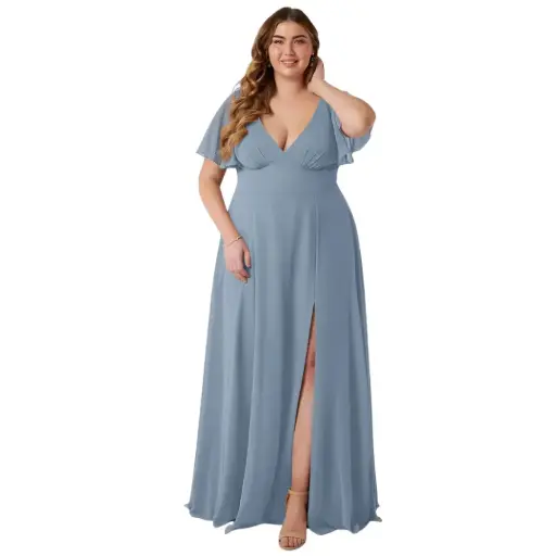 [447691] Vestido Azazie C Azul Dusty T 5XL
