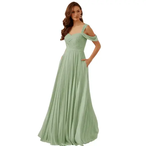 [000566] Vestido Azazie C Verde pistache T L