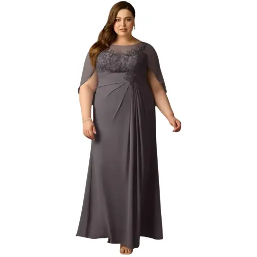 [782587] Vestido Azazie C Gris T XL