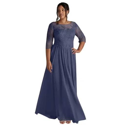 [437431] Vestido Azazie C Azul marino T L