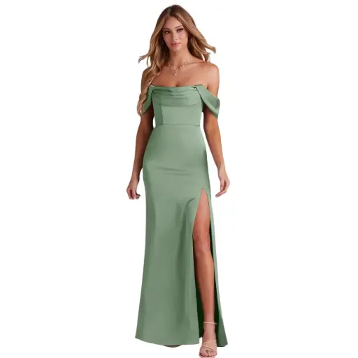 [865848] Vestido Azazie C Verde matcha T L