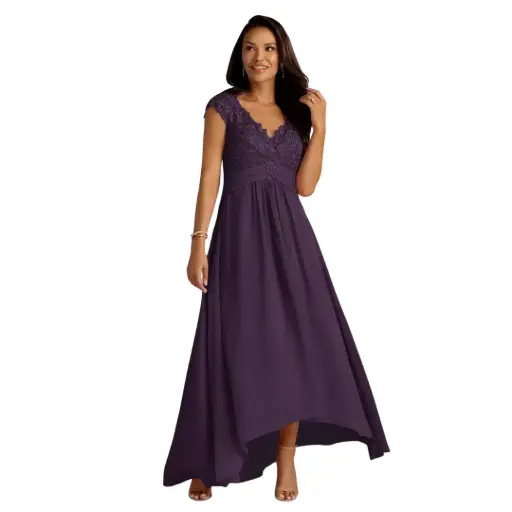 [672912] Vestido Azazie C Morado T M