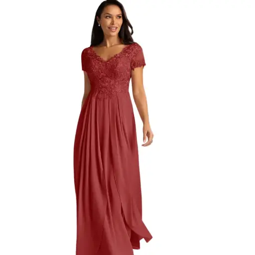 [047436] Vestido Azazie C Terracota T XL