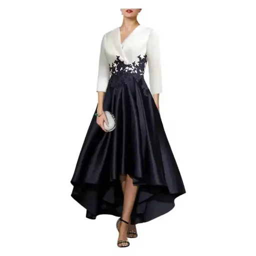 [011223] Vestido Wedding dress C Blanco - Azul marino T XXL