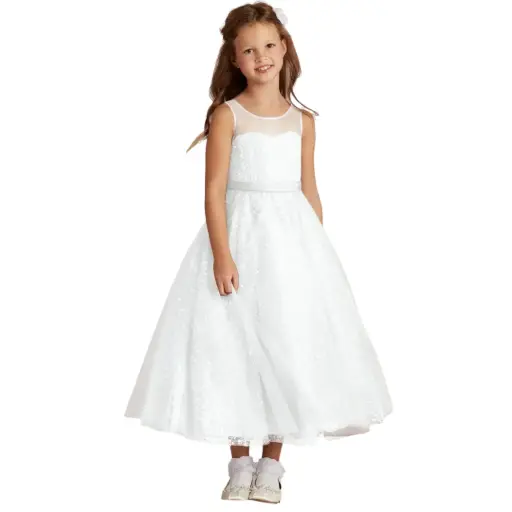 [721788] Vestido Azazie C Blanco  con chaquira T 8