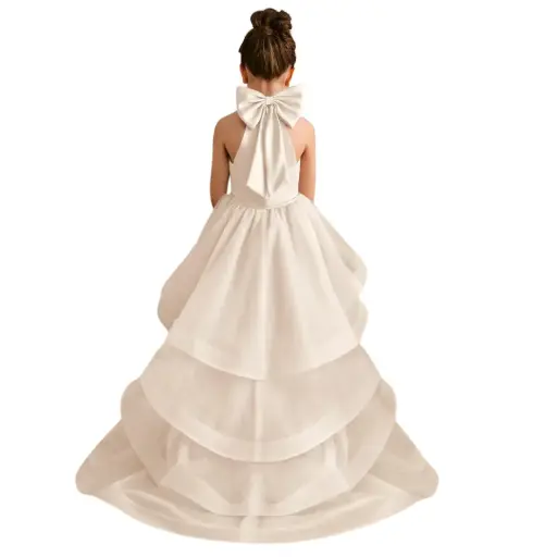 [115302] Vestido Azazie con cola C Biege T 4