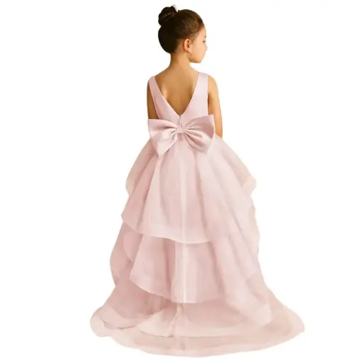 [630166] Vestido con cola Azazie C  Salmon T 12