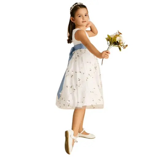 [068596] Vestido Azazie C Blanco Floral T 3