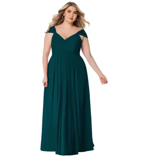 [531375] Vestido Azazie C Verde esmeralda T S 