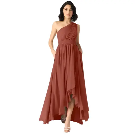 [496439] Vestido Azazie C Terracota T L