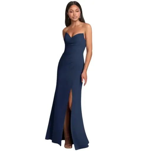 [838782] Vestido Azazie C Azul marino T L