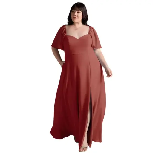 [929101] Vestido Azazie C Terracota T L