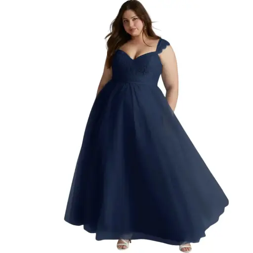 [871159] Vestido Azazie C Azul marino T XL