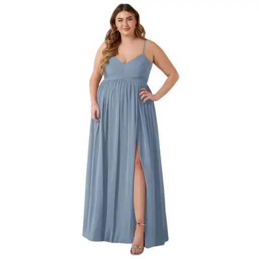 [195435] Vestido Azazie C Azul dusty T L