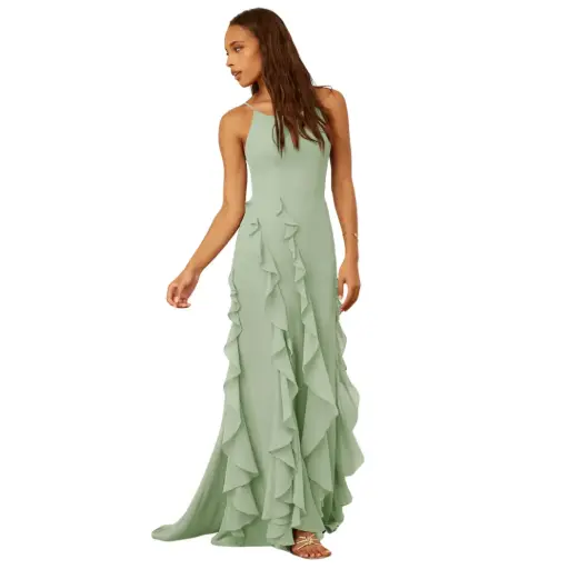[559883] Vestido Azazie C Verde dusty T M
