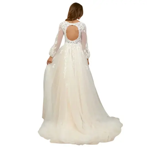 [037975] Vestido de novia C Champagne T L 