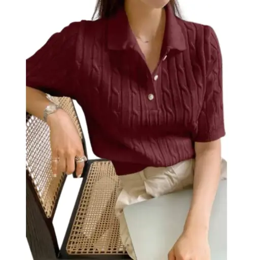 [011247] Blusa Dazy C Vino T M