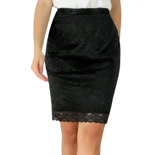 [112611] Falda de encaje Shein C Negro T L