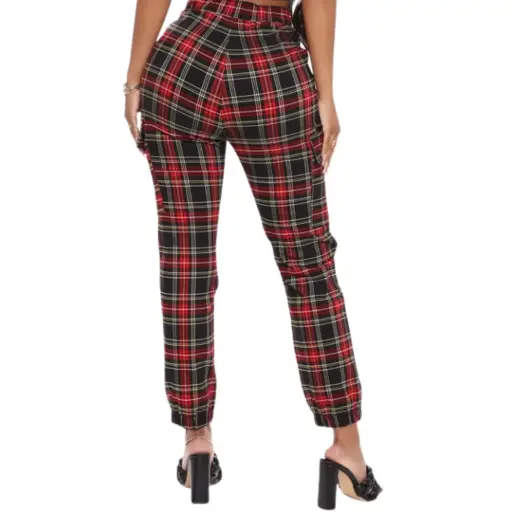[112613] Pantalon Shein C Rojo - negro a cuadros T M