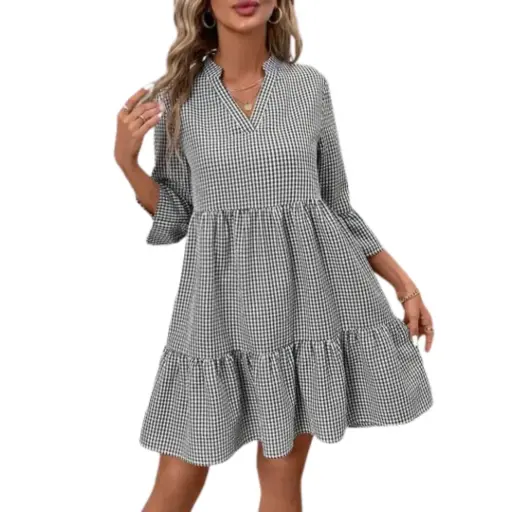 [112641] Vestido Emery Rose C Negro- Blanco T 2XL