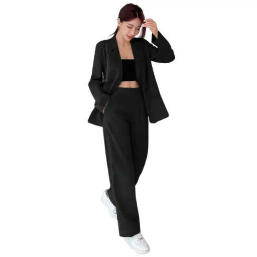 [112650] Conjunto saco y pantalon Shein C Negro T S